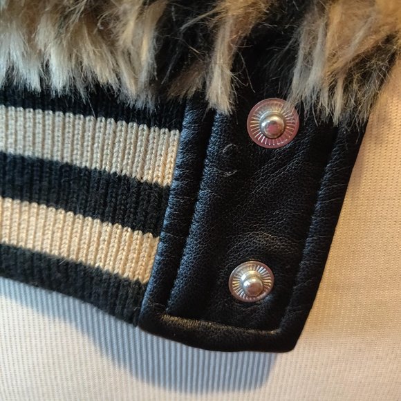 Mother Womens Faux Leopard Spot Me Fur The Snap Baseball Lined Jacket Size Small - Picture 7 of 11